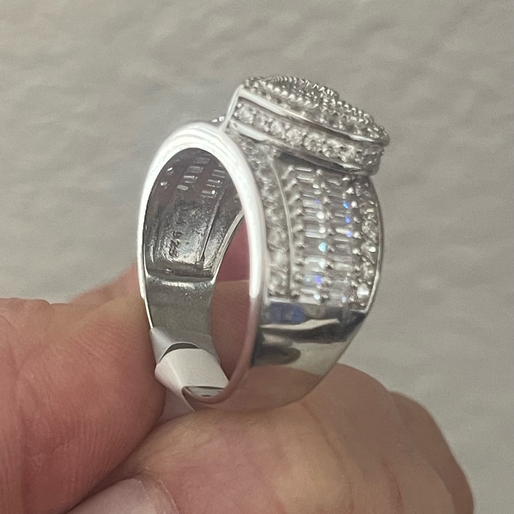 Solid 925 Sterling Silver Big Heart Ring Size 7,8… - image 4